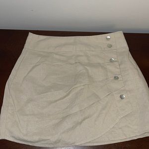 Forever 21 tan skirt with buttons up the side
